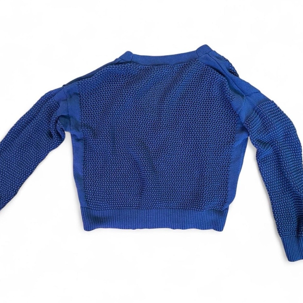 Elizabeth and James Blue knit Cotton Cropped Cardigan Sweater Button size Medium - Picture 6 of 8